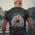 My Body Choice Mind Your Own Uterus Shirt Floral My Uterus V2 Men's Crewneck Short Sleeve Back Print T-shirt Gifts for Old Men
