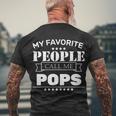 My Favorite People Call Me Pops Tshirt Men's Crewneck Short Sleeve Back Print T-shirt Gifts for Old Men