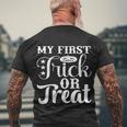 My Firts Trick Or Treat Halloween Quote Men's Crewneck Short Sleeve Back Print T-shirt Gifts for Old Men