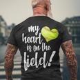 My Heart Is On The Field Baseball Player Men's Crewneck Short Sleeve Back Print T-shirt Gifts for Old Men