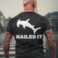 Nailed It Hammerhead Shark Men's Crewneck Short Sleeve Back Print T-shirt Gifts for Old Men