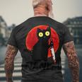 Womens Nani What Red Moon Black Cat Omae Wa Meme Kitten V2 Men's T-shirt Back Print Gifts for Old Men