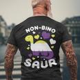 Non Bino Saur Dinosaur Aagender Pride Month Men's Crewneck Short Sleeve Back Print T-shirt Gifts for Old Men