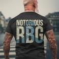 Notorious Rbg Blue Logo Tshirt Men's Crewneck Short Sleeve Back Print T-shirt Gifts for Old Men