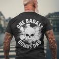 One Badass Bonus Dad Tshirt Men's Crewneck Short Sleeve Back Print T-shirt Gifts for Old Men