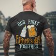 Our First Fathers Day Together Dad And Son Daughter Men's Crewneck Short Sleeve Back Print T-shirt Gifts for Old Men