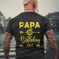 Papa Of The Birthday Girl Funny Dad Sunflower Men's Crewneck Short Sleeve Back Print T-shirt Gifts for Old Men