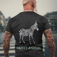 Party Animal Zebra Birthday Zebra Animal Birthday Men's Crewneck Short Sleeve Back Print T-shirt Gifts for Old Men