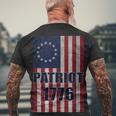 Patriot Betsy Ross Flag Men's Crewneck Short Sleeve Back Print T-shirt Gifts for Old Men