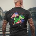 Patriotic Dinosaur Fireworks &8211 Usa American Flag 4Th Of July Men's Back Print T-shirt Gifts for Old Men