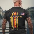 Patriotic Hot Dog American Flag Usa Funny 4Th Of July Fourth Men's Crewneck Short Sleeve Back Print T-shirt Gifts for Old Men