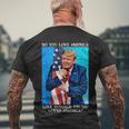 Patriotic Trump Hugging Flag Pro Trump Republican Gifts Men's Crewneck Short Sleeve Back Print T-shirt Gifts for Old Men