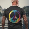 Peace Love Good Vibes Tshirt Men's Crewneck Short Sleeve Back Print T-shirt Gifts for Old Men