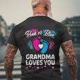 Pink Or Blue Grandma Loves You Gift Gender Reveal Cool Gift Men's Crewneck Short Sleeve Back Print T-shirt Gifts for Old Men