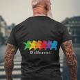 Pride Month Dare To Be Different Rainbow Lgbt Men's Crewneck Short Sleeve Back Print T-shirt Gifts for Old Men
