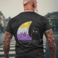 Pride Month Nonbinary Moon Space Cat Lgbt Men's Crewneck Short Sleeve Back Print T-shirt Gifts for Old Men