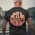 Pro Choice Floral Men's Crewneck Short Sleeve Back Print T-shirt Gifts for Old Men