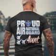Proud Air National Guard Aunt Usa Military Women Men's Crewneck Short Sleeve Back Print T-shirt Gifts for Old Men