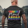 Proud Mom Mothers Day Gift Lgbtq Rainbow Flag Gay Pride Lgbt Gift V2 Men's Crewneck Short Sleeve Back Print T-shirt Gifts for Old Men