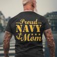 Proud Navy Mom Tshirt Men's Crewneck Short Sleeve Back Print T-shirt Gifts for Old Men