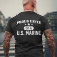 Proud Uncle Of A Us Marine Tshirt Men's Crewneck Short Sleeve Back Print T-shirt Gifts for Old Men