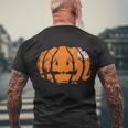 Pumpkin Bat Funny Halloween Quote Men's Crewneck Short Sleeve Back Print T-shirt Gifts for Old Men