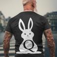 Q Anon Bunny Qanon Men's Crewneck Short Sleeve Back Print T-shirt Gifts for Old Men