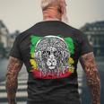 Rasta Lion With Glasses Smoking A Joint Men's Crewneck Short Sleeve Back Print T-shirt Gifts for Old Men