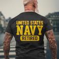 Retired United States Navy Men's Crewneck Short Sleeve Back Print T-shirt Gifts for Old Men