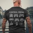 Retro Control Freak 8 Bit Gamer Men's Crewneck Short Sleeve Back Print T-shirt Gifts for Old Men