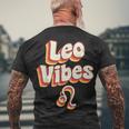 Retro Leo Zodiac Sign Astrology July August Birthday Leo Men's T-shirt Back Print Gifts for Old Men