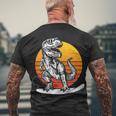 Retro Surfing Trex Men's Crewneck Short Sleeve Back Print T-shirt Gifts for Old Men