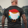Retro Vintage Chicken V2 Men's Crewneck Short Sleeve Back Print T-shirt Gifts for Old Men
