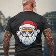 Santa Claus Christmas Sunglasses Lgbt Gay Pride Lesbian Bisexual Ally Quote Men's Crewneck Short Sleeve Back Print T-shirt Gifts for Old Men