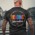 School Support Specialist Teacher Squad Reading Intervention V2 Men's T-shirt Back Print Gifts for Old Men