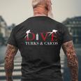 Scuba Dive Turks And Caicos Souvenir Men's Crewneck Short Sleeve Back Print T-shirt Gifts for Old Men