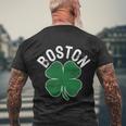 Shamrock Massachusetts Boston St Patricks Day Irish Green Men's T-shirt Back Print Gifts for Old Men