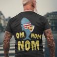 Shark Eating Pizza Om Nom Nom Men's Crewneck Short Sleeve Back Print T-shirt Gifts for Old Men