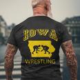 Silhouette Iowa Wrestling Team Wrestler The Hawkeye State Tshirt Men's Crewneck Short Sleeve Back Print T-shirt Gifts for Old Men