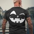 Silly Jack O Lantern Face Tshirt Men's Crewneck Short Sleeve Back Print T-shirt Gifts for Old Men