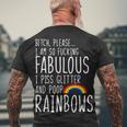 So Fabulous I Piss Glitter And Poop Rainbows Men's Crewneck Short Sleeve Back Print T-shirt Gifts for Old Men