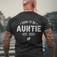 Soon To Be Auntie 2022 Promoted To Auntie Baby Reveal Aunt Men's Crewneck Short Sleeve Back Print T-shirt Gifts for Old Men