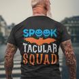 Spook Tacular Squad Halloween Quote Men's Crewneck Short Sleeve Back Print T-shirt Gifts for Old Men