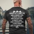 St Patricks Day Cold Beer Toast Men's Crewneck Short Sleeve Back Print T-shirt Gifts for Old Men