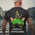 St Patricks Day Unicorn Magically Unpinchable Men's Crewneck Short Sleeve Back Print T-shirt Gifts for Old Men