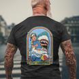 Stay Positive Shark Attack Comic Men's Crewneck Short Sleeve Back Print T-shirt Gifts for Old Men