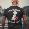 Stealing Hearts Blasting Farts Bichons Frise Valentines Day Men's Back Print T-shirt Gifts for Old Men