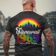 Stonewall 1969 Where Pride Began Lgbt Rainbow Men's Crewneck Short Sleeve Back Print T-shirt Gifts for Old Men