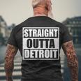 Striaght Outta Detroit Michigan Tshirt Men's Crewneck Short Sleeve Back Print T-shirt Gifts for Old Men