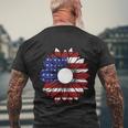 Sunflower American Flag 4Th Of July Independence Day Patriotic Men's Crewneck Short Sleeve Back Print T-shirt Gifts for Old Men